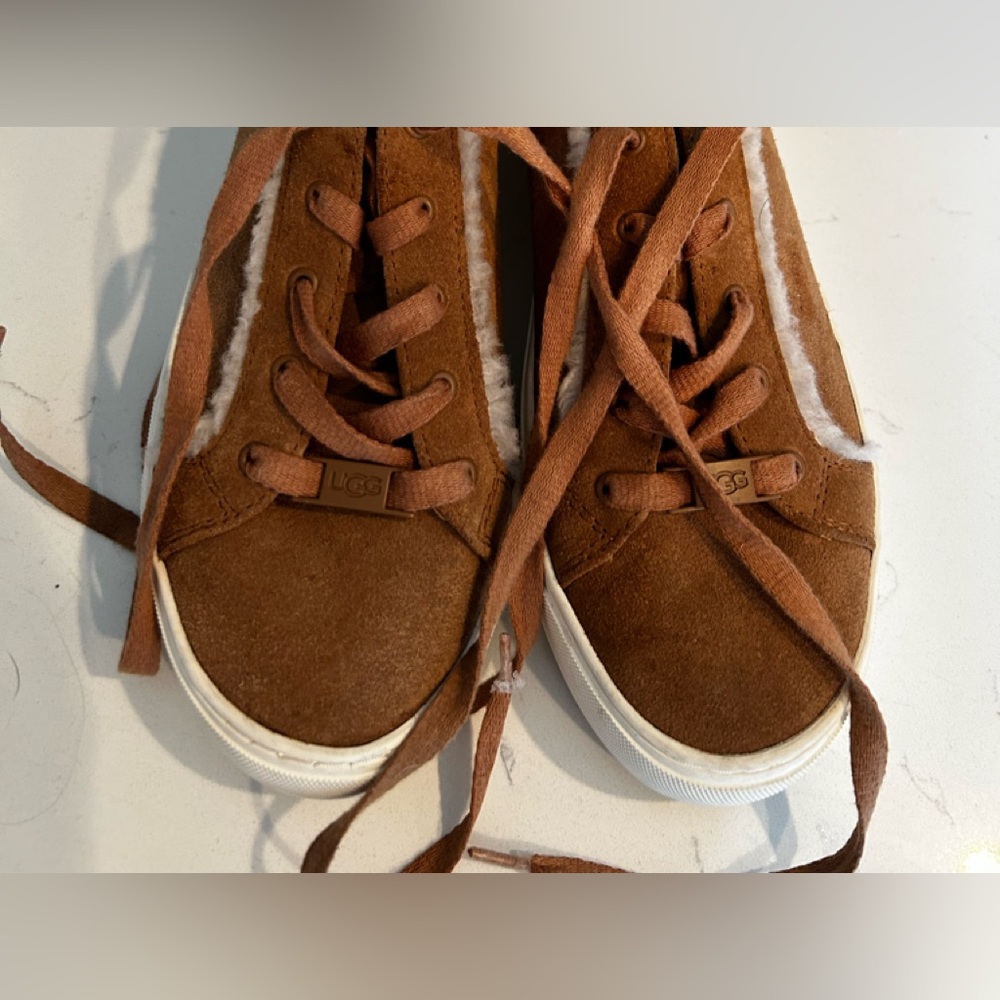 UGG Nauray Chestnut Leather Sneakers